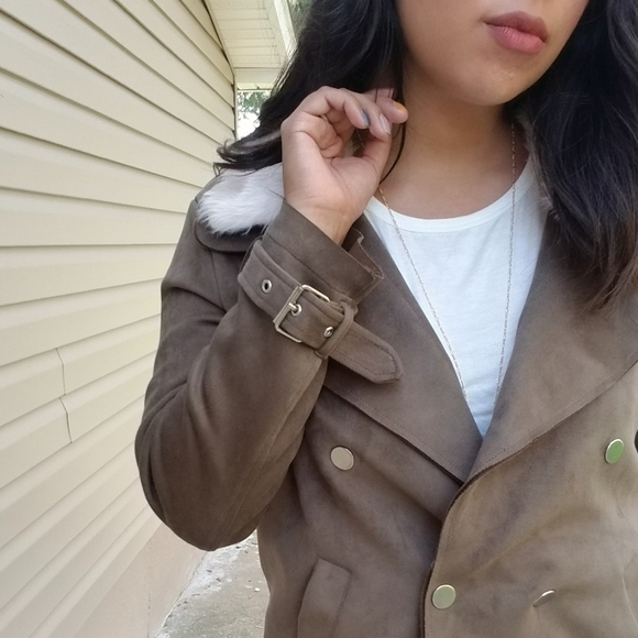 OLIVE OVERSIZED BOYFRIEND JACKET - Picture 7 of 12